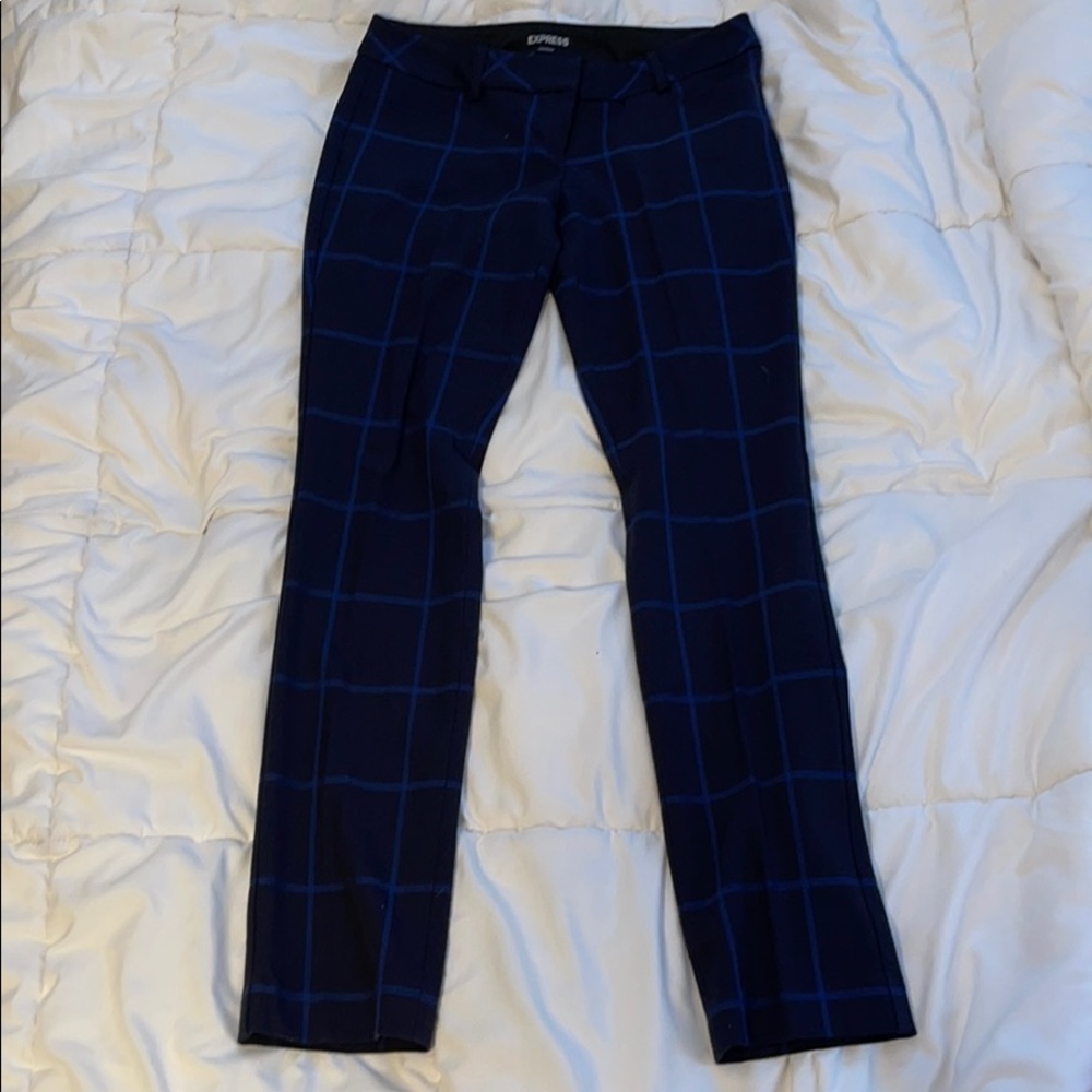 Express Columnist Navy Windowpane Pants